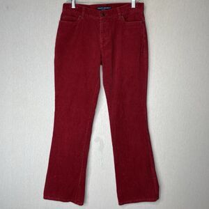 Vintage Ralph Lauren Corduroy Bootcut Pants Size 8 Solid Red Christmas Cowgirl